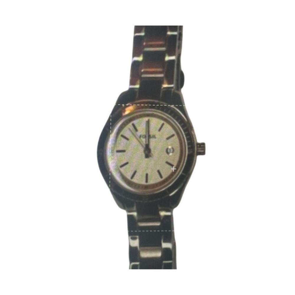 Vintage 1990s Fossil Rose Tone Quartz Bracelet Watch Ladies Wristwatch
